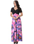 Deep V-Neck Printed Jumpsuit Dress